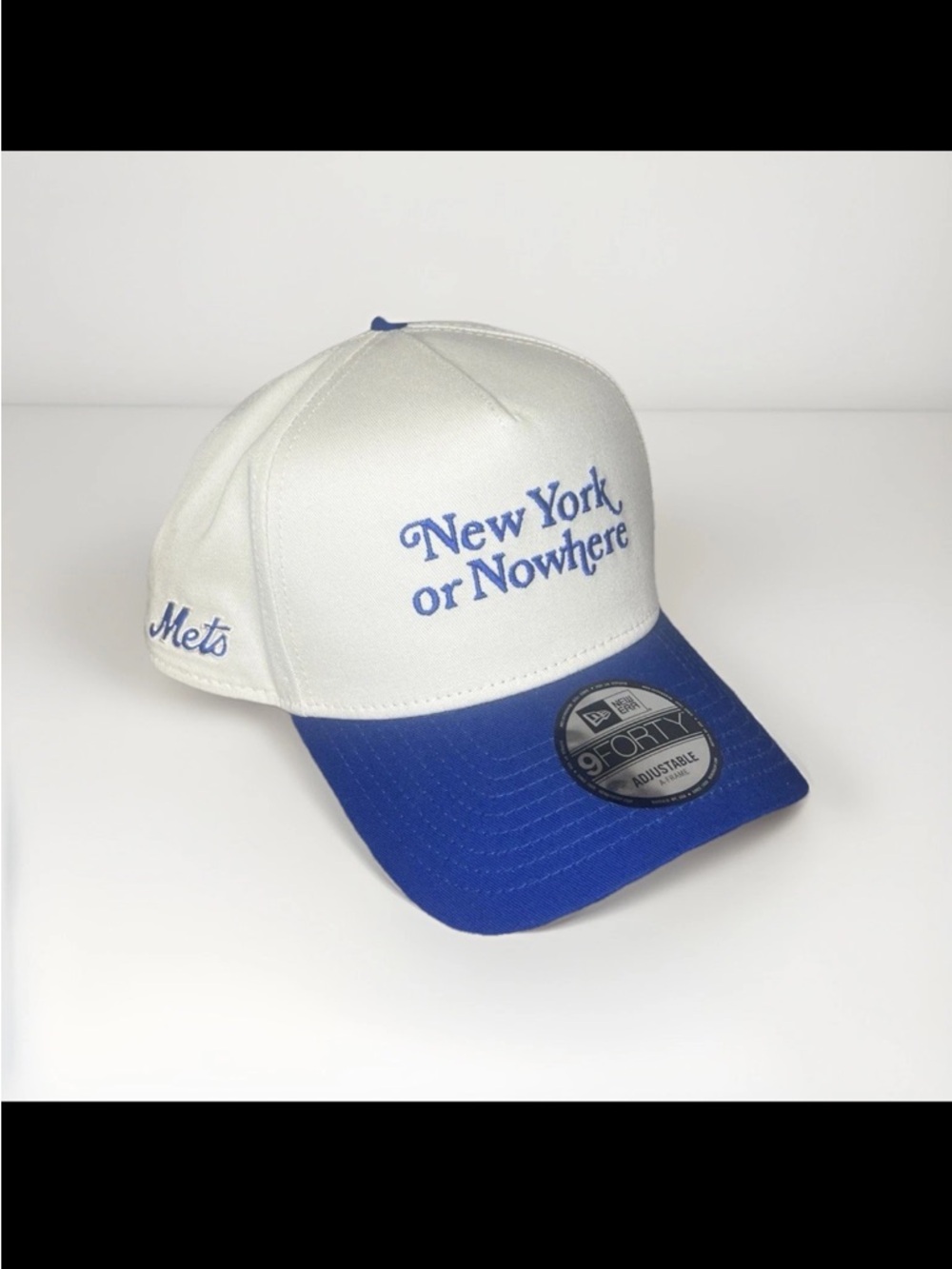 New Era White & Royal Blue 'New York or Nowhere' Trucker Cap